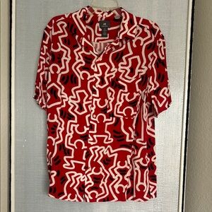 Red and White Patterned Shirt
